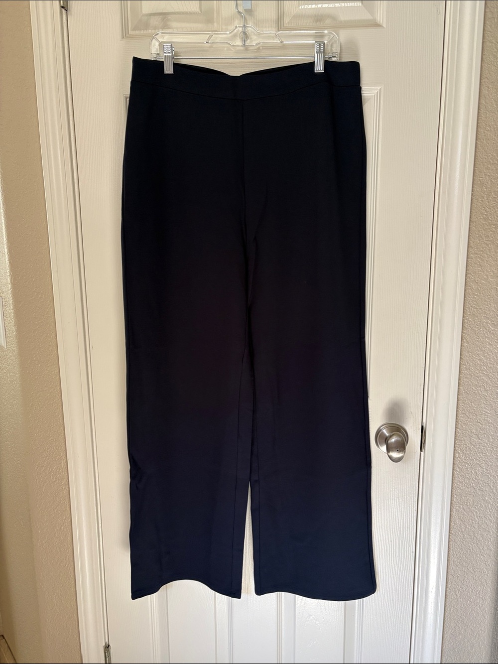 NWT J. Jill Wearever Dark Navy Wide-Leg Pull-On Pants;sz L